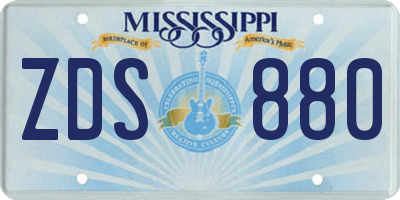 MS license plate ZDS880