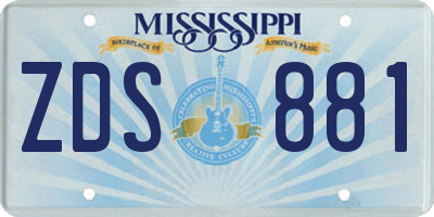 MS license plate ZDS881