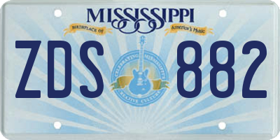 MS license plate ZDS882