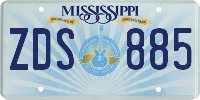 MS license plate ZDS885