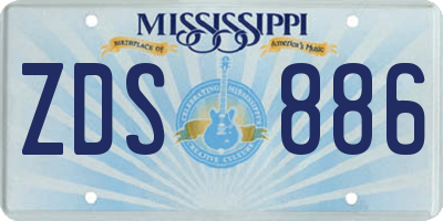 MS license plate ZDS886