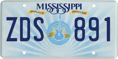 MS license plate ZDS891