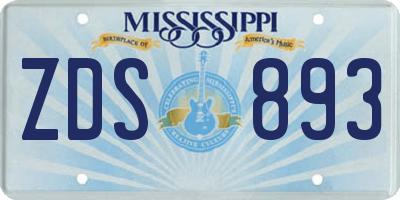 MS license plate ZDS893