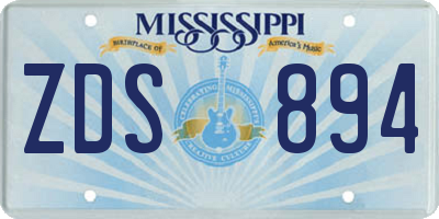 MS license plate ZDS894