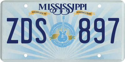 MS license plate ZDS897