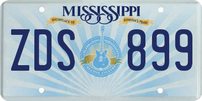 MS license plate ZDS899
