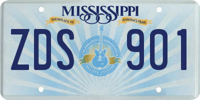 MS license plate ZDS901