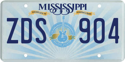 MS license plate ZDS904