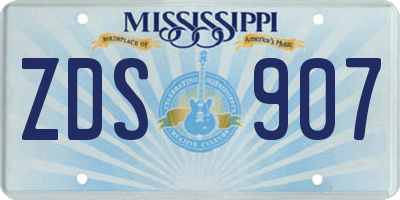 MS license plate ZDS907