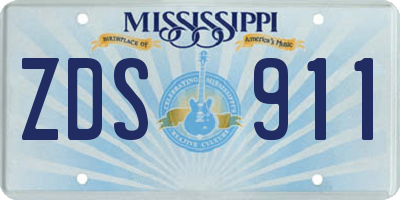 MS license plate ZDS911