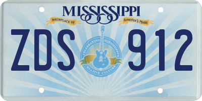 MS license plate ZDS912