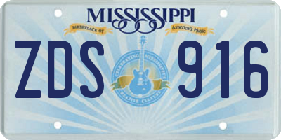 MS license plate ZDS916