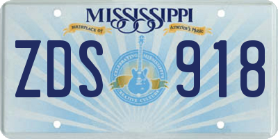 MS license plate ZDS918