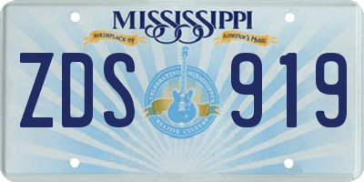 MS license plate ZDS919