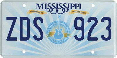 MS license plate ZDS923