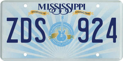 MS license plate ZDS924