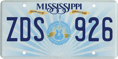 MS license plate ZDS926