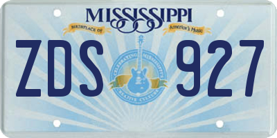 MS license plate ZDS927