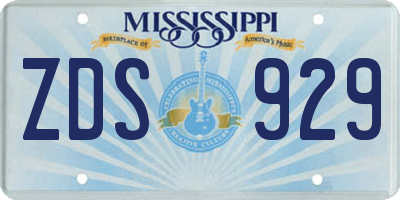 MS license plate ZDS929