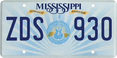 MS license plate ZDS930