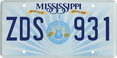 MS license plate ZDS931