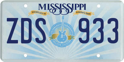 MS license plate ZDS933