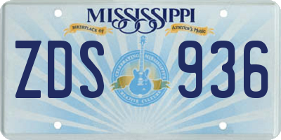 MS license plate ZDS936