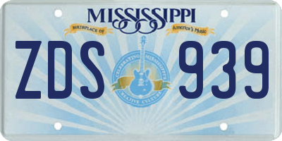MS license plate ZDS939
