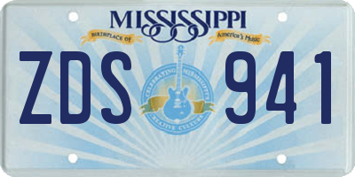 MS license plate ZDS941
