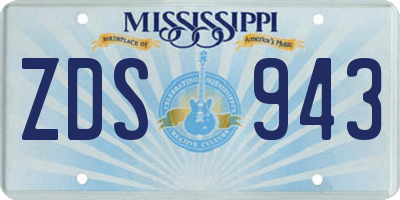 MS license plate ZDS943