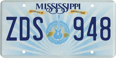 MS license plate ZDS948