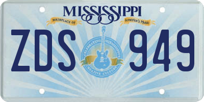 MS license plate ZDS949