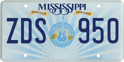 MS license plate ZDS950