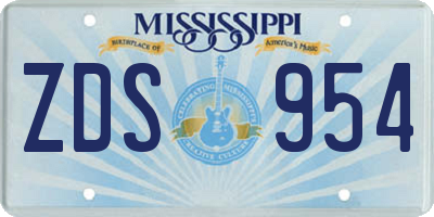 MS license plate ZDS954