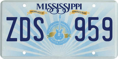 MS license plate ZDS959