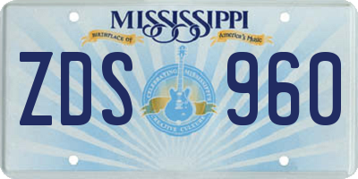 MS license plate ZDS960