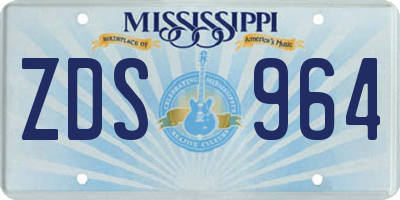MS license plate ZDS964