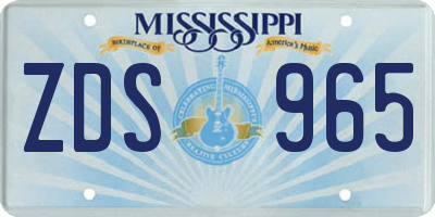 MS license plate ZDS965