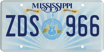 MS license plate ZDS966