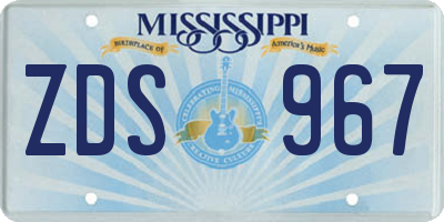 MS license plate ZDS967