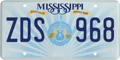 MS license plate ZDS968
