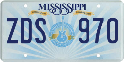 MS license plate ZDS970