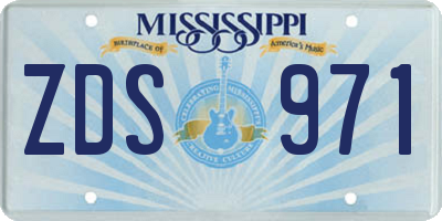 MS license plate ZDS971