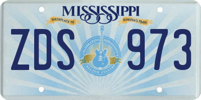 MS license plate ZDS973