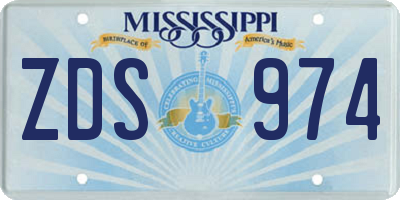 MS license plate ZDS974