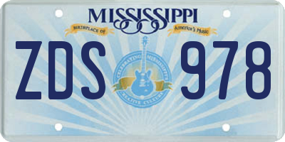 MS license plate ZDS978