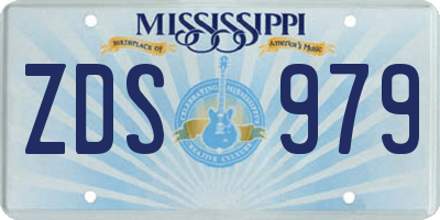 MS license plate ZDS979