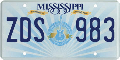 MS license plate ZDS983