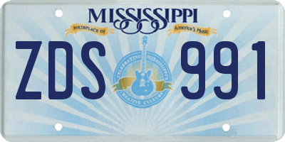 MS license plate ZDS991
