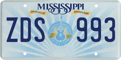 MS license plate ZDS993